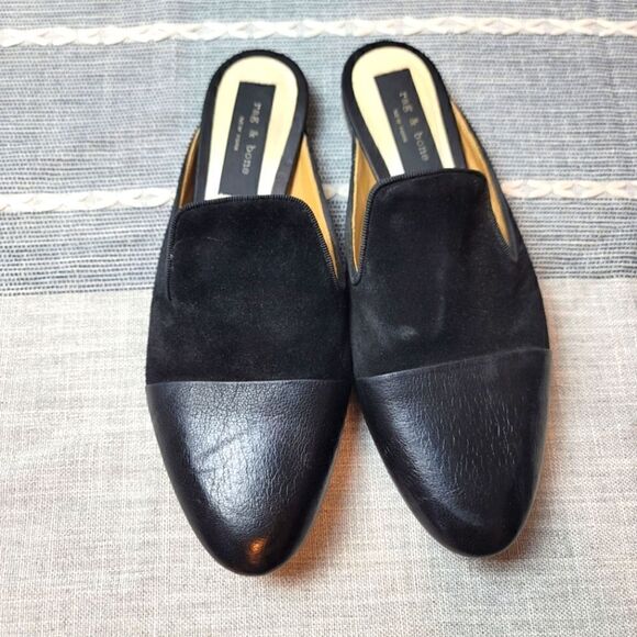 RAG & BONE Sabin Suede & Leather Loafer Slide - Picture 1 of 11